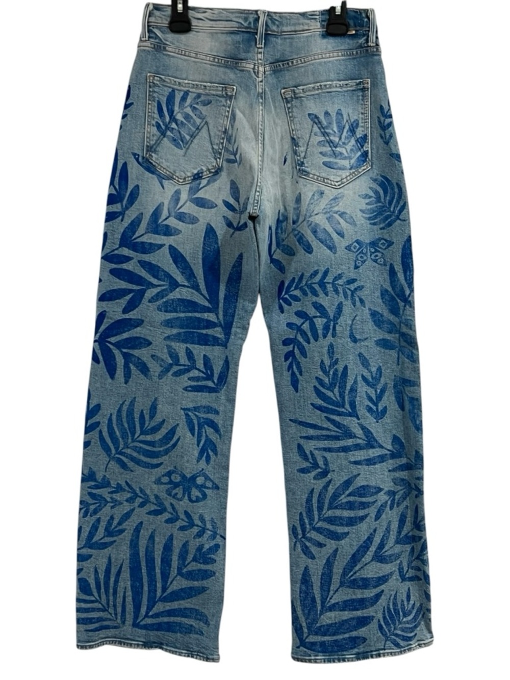 Mother The Lasso Sneak Pressed Leaves Jeans – Wide Leg | Statement Denim - Picture 5 of 15